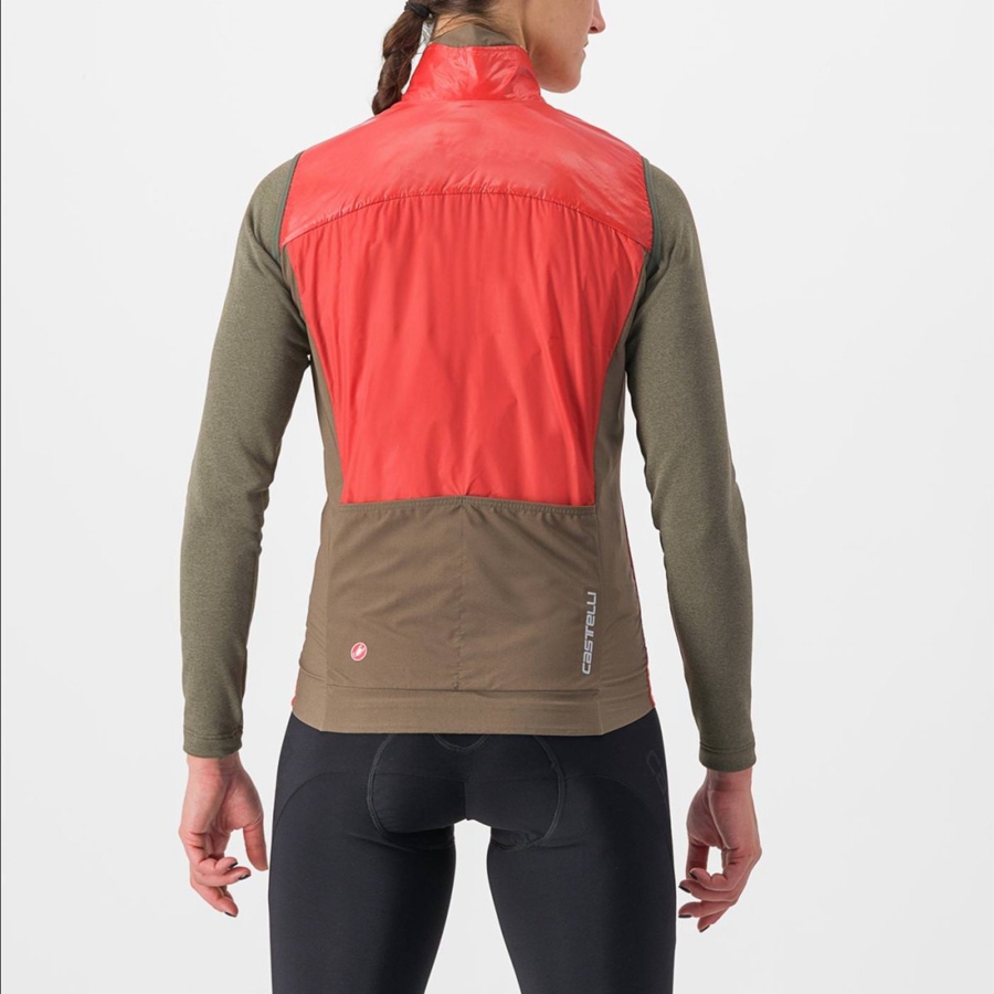 Castelli UNLIMITED W PUFFY Women Vest Red / Silver Grey | LZXYAE-201