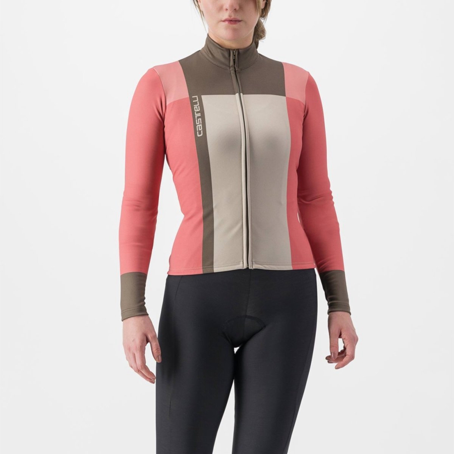 Castelli UNLIMITED W THERMAL Women Jersey Red | HLACTY-279