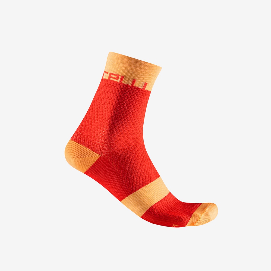 Castelli VELOCISSIMA 12 Women Socks Orange | QCZBXL-257