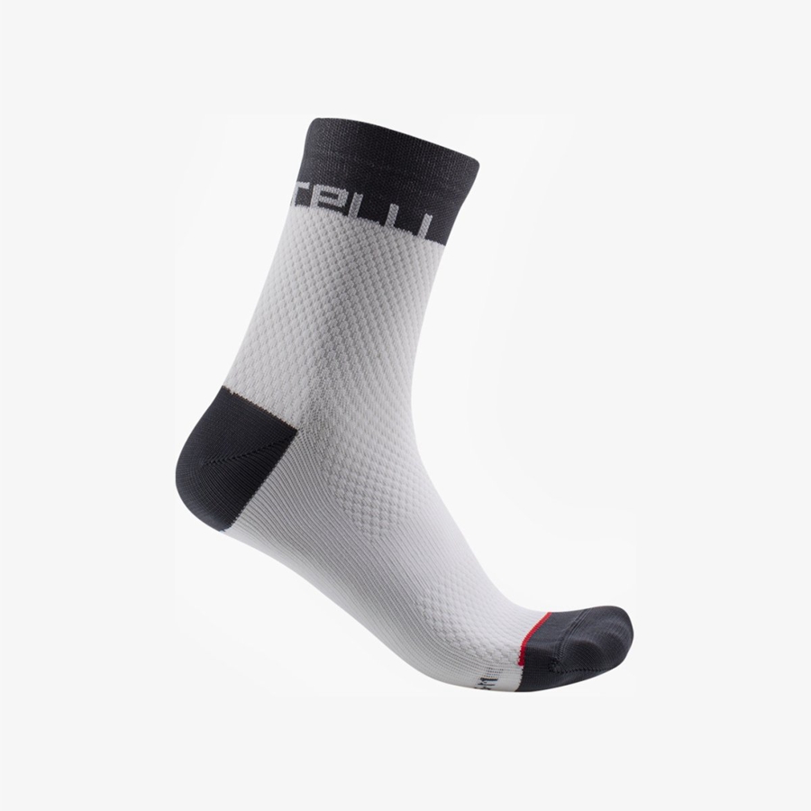 Castelli VELOCISSIMA 12 Women Socks White / Dark Grey | JLWBGA-183