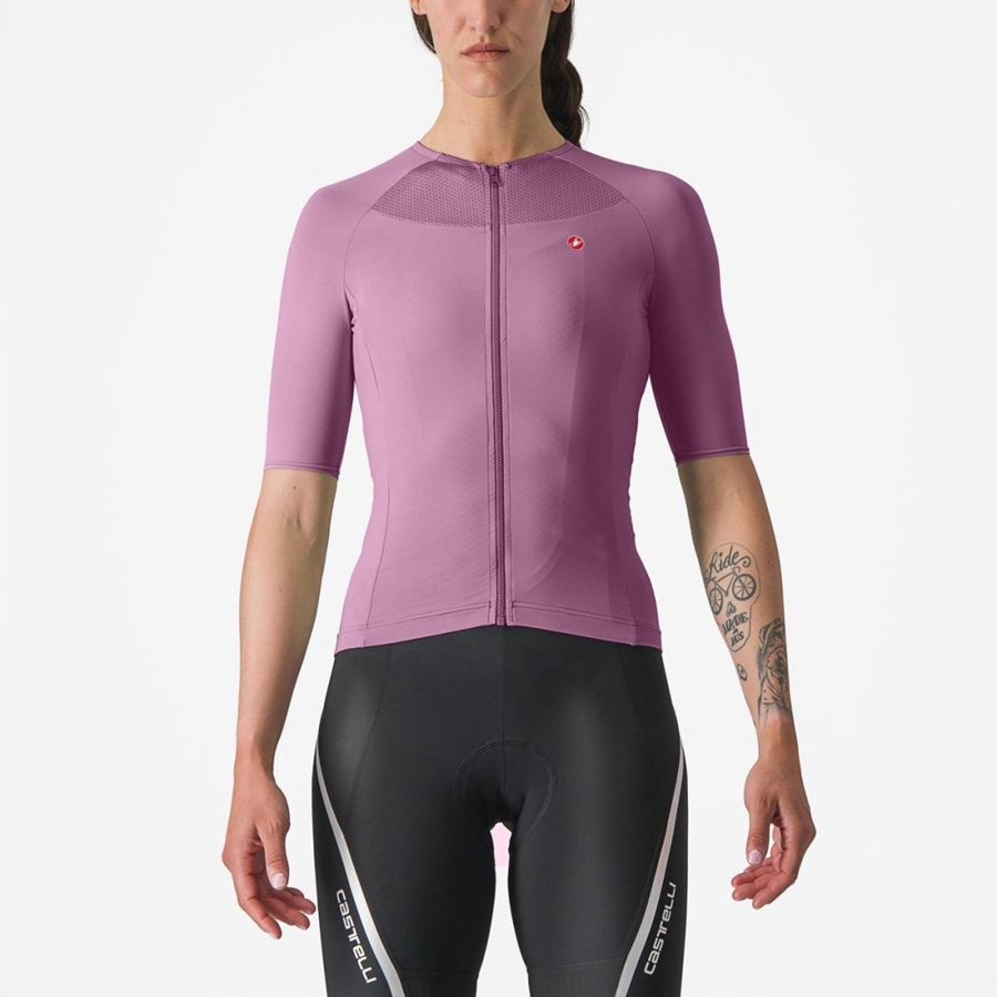 Castelli VELOCISSIMA 2 Women Jersey Deep Purple / Black | ZVGUTX-419