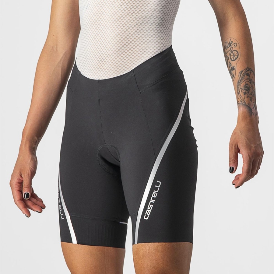 Castelli VELOCISSIMA 3 Women Shorts Black / Silver | ZRXTDL-943