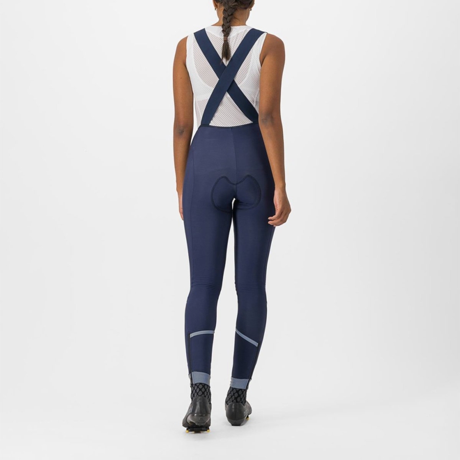 Castelli VELOCISSIMA DT Women Bib Tights Blue / Silver | GUXLPJ-084