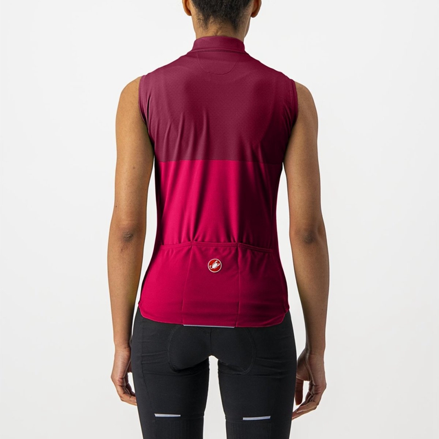 Castelli VELOCISSIMA SLEEVELESS Women Jersey Red / Burgundy | FSHNDG-901