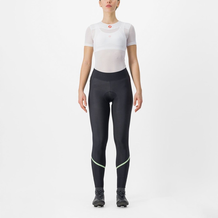 Castelli VELOCISSIMA THERMAL Women Leggings Black / Mint / Black | MHVZQG-163