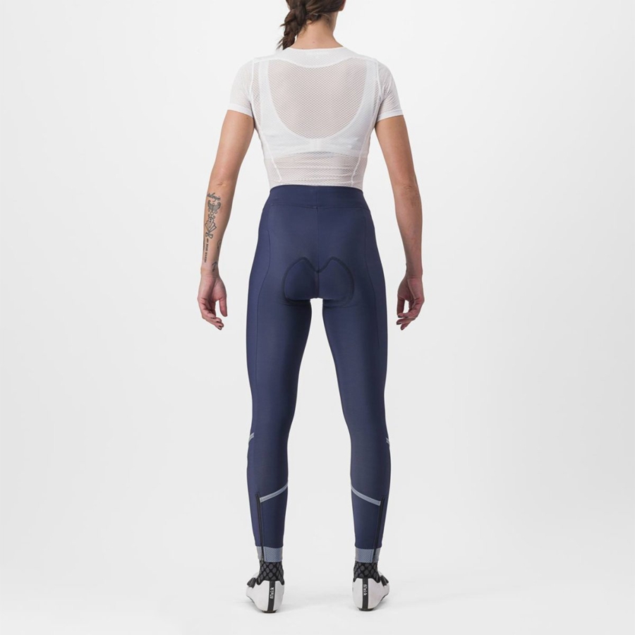 Castelli VELOCISSIMA THERMAL Women Leggings Blue / Silver | FIQODZ-036