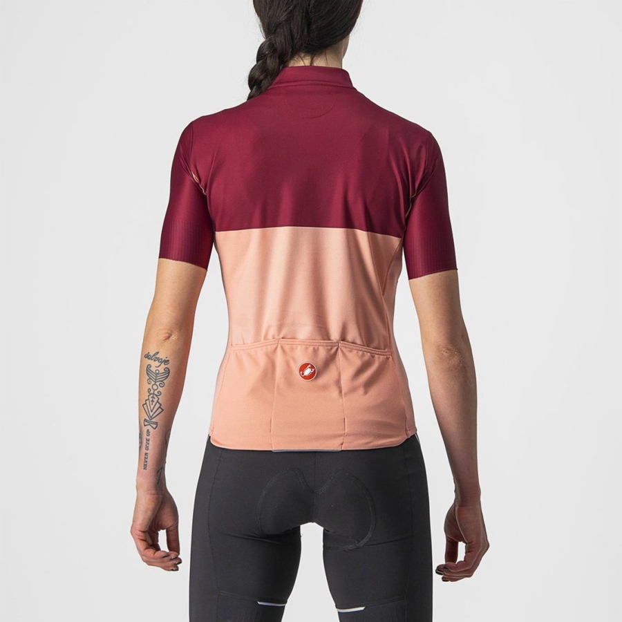 Castelli VELOCISSIMA Women Jersey Pink / Burgundy | MLVDNR-930