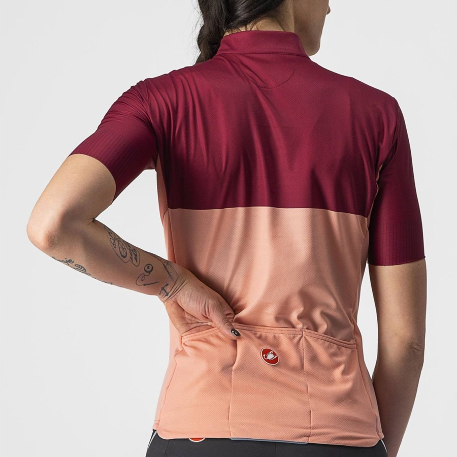 Castelli VELOCISSIMA Women Jersey Pink / Burgundy | MLVDNR-930