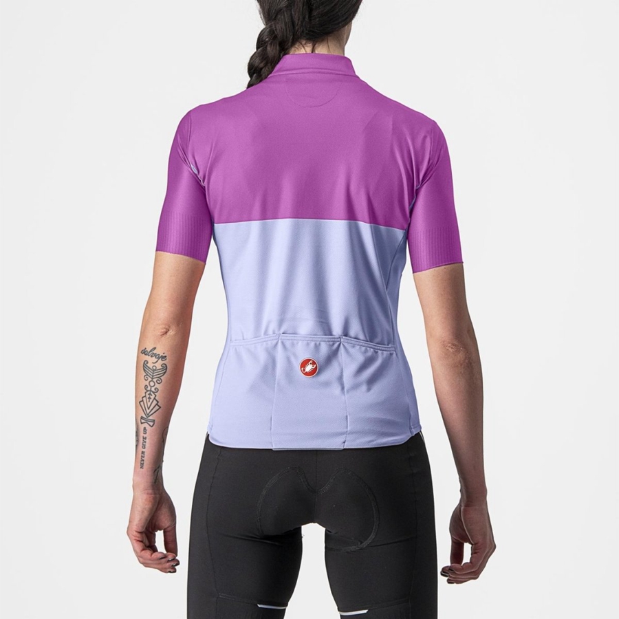 Castelli VELOCISSIMA Women Jersey Purple White | JDCPAH-204