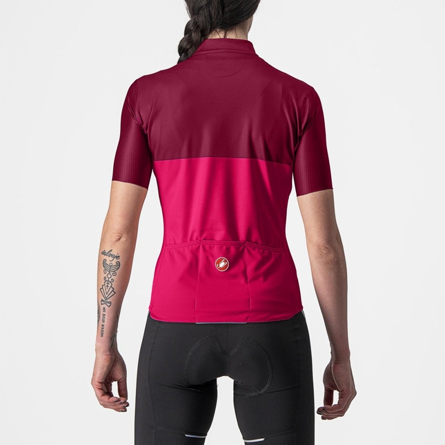 Castelli VELOCISSIMA Women Jersey Red / Burgundy | BEJDCH-642