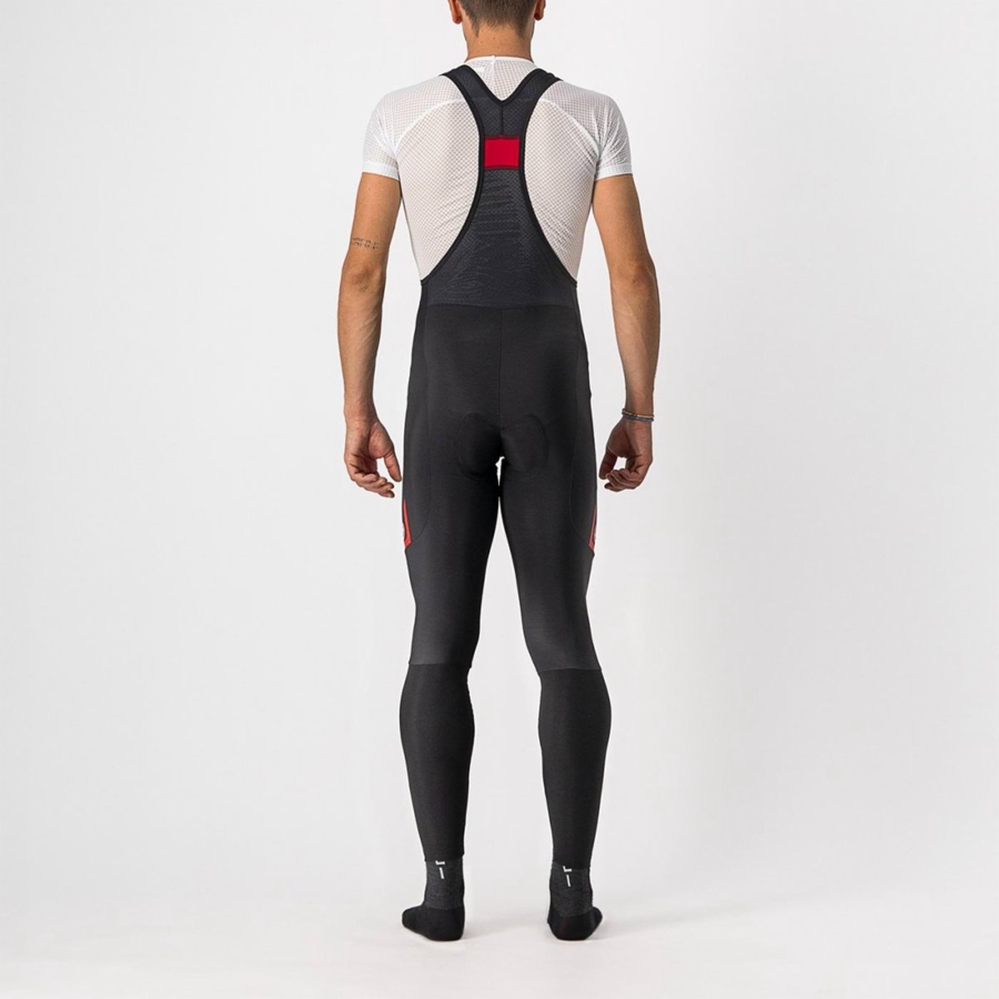 Castelli VELOCISSIMO 5 Men Bib Tights Black / Red | EHQVCN-368