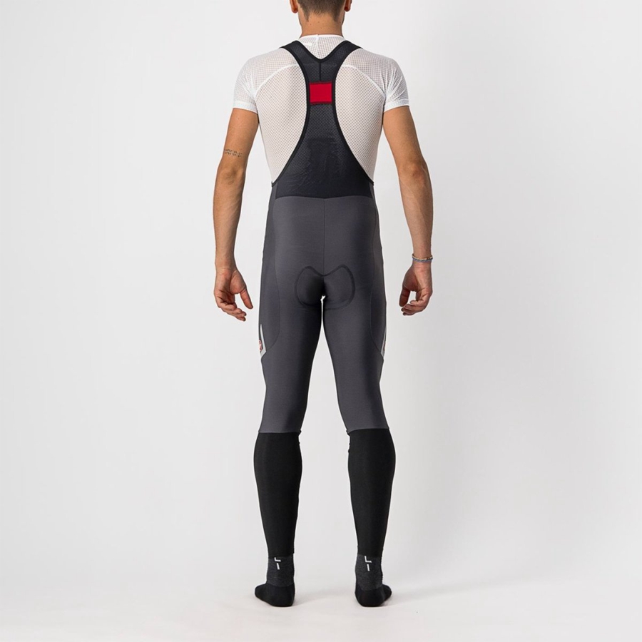 Castelli VELOCISSIMO 5 Men Bib Tights Dark Grey / Silver | PGTLVY-870