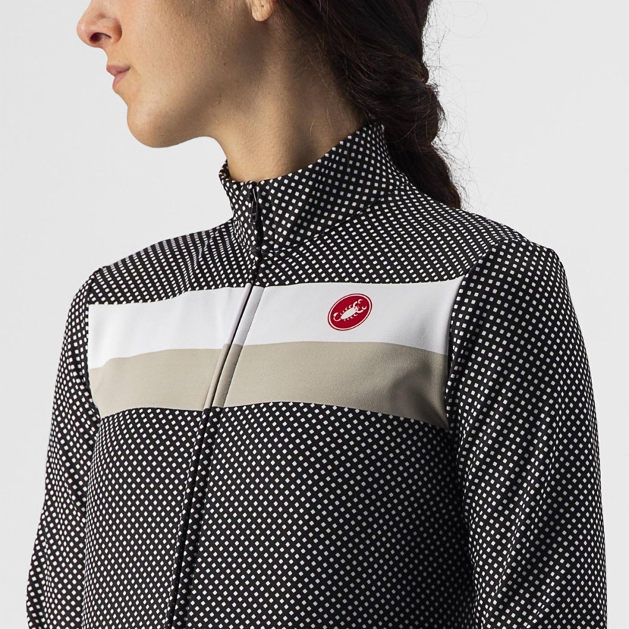 Castelli VOLARE LS Women Jersey Black / White | IWOAGV-386