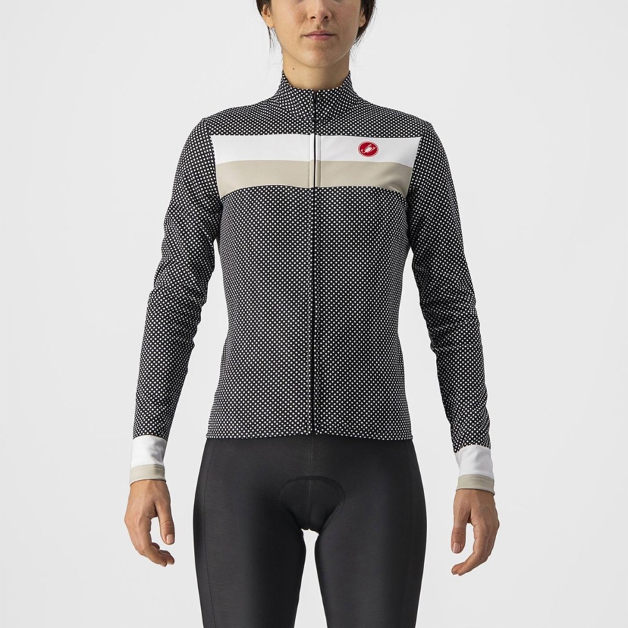 Castelli VOLARE LS Women Jersey Black / White | IWOAGV-386